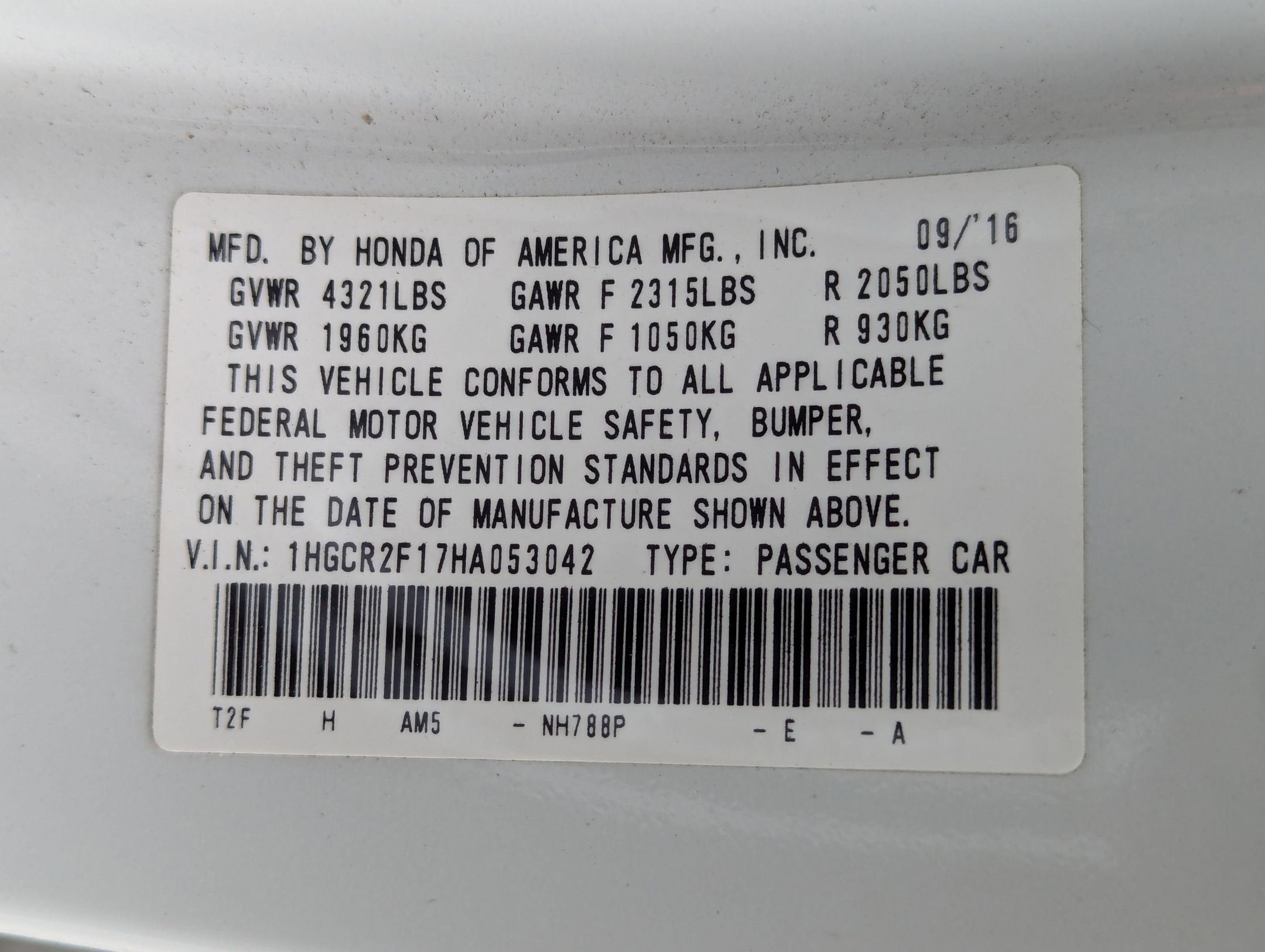 2017 Honda Accord Sedan Sport SE