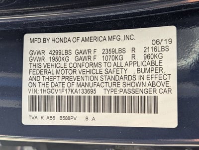 2019 Honda Accord Sedan LX 1.5T