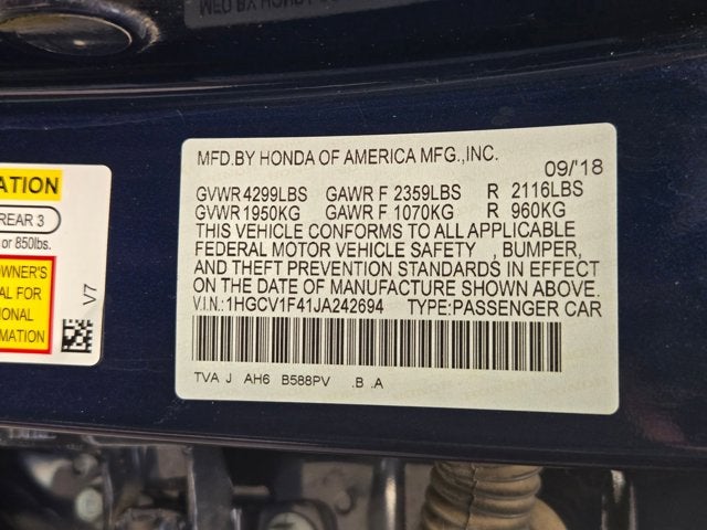 2018 Honda Accord Sedan EX 1.5T