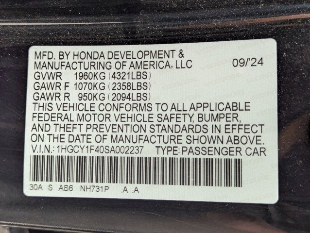2025 Honda Accord Sedan SE