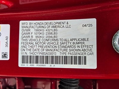 2025 Honda Accord Sedan SE