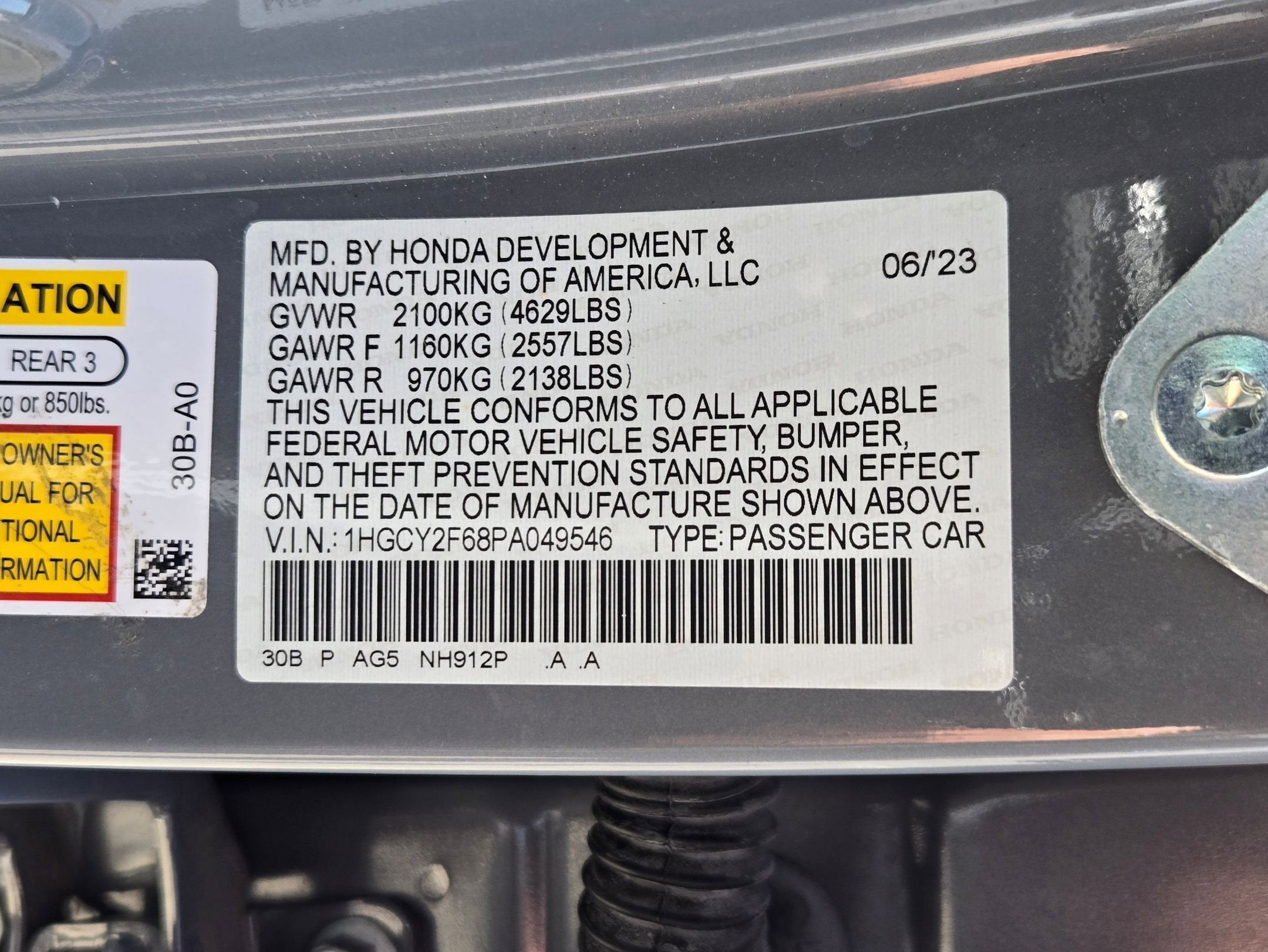 2023 Honda Accord Sedan HYBRID EX-L BD