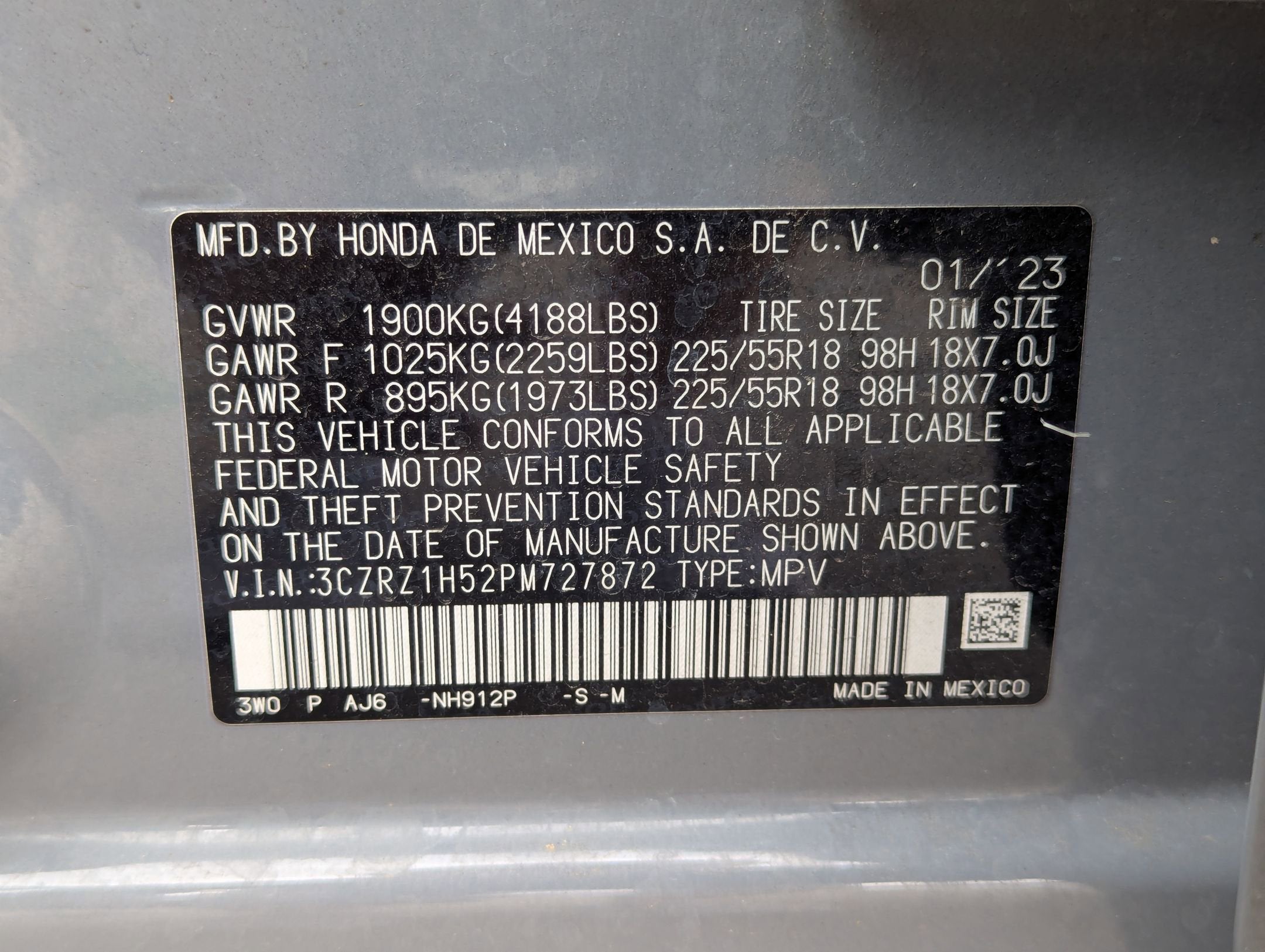 2023 Honda HR-V 2WD SPORT