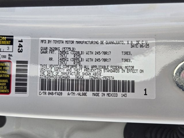 2025 Toyota Tacoma SR