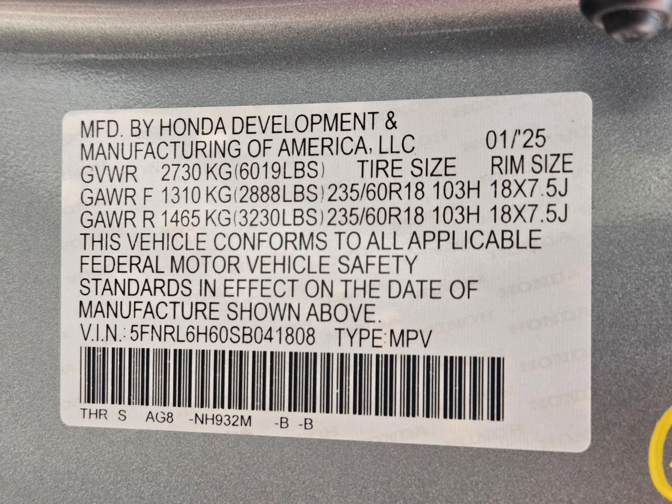 2025 Honda Odyssey EX-L