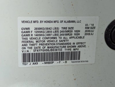 2018 Honda Pilot Touring