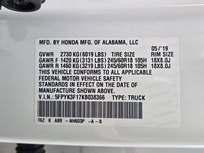 2019 Honda Ridgeline Sport