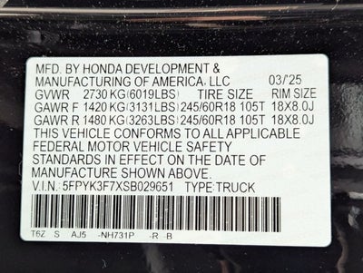 2025 Honda Ridgeline TrailSport+