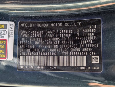 2018 Honda Clarity Plug-In Hybrid Touring
