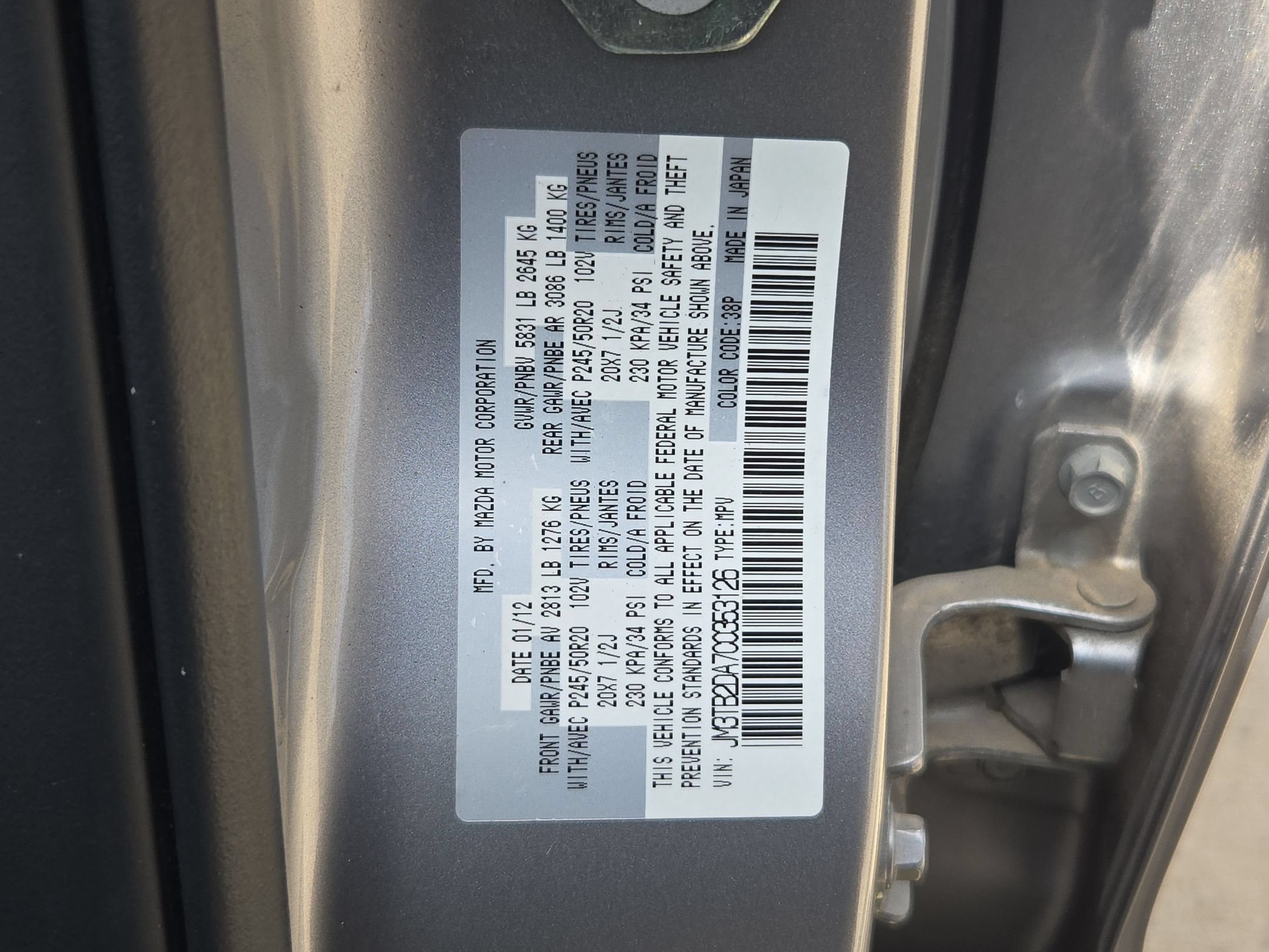 2012 Mazda Mazda CX-9 Grand Touring