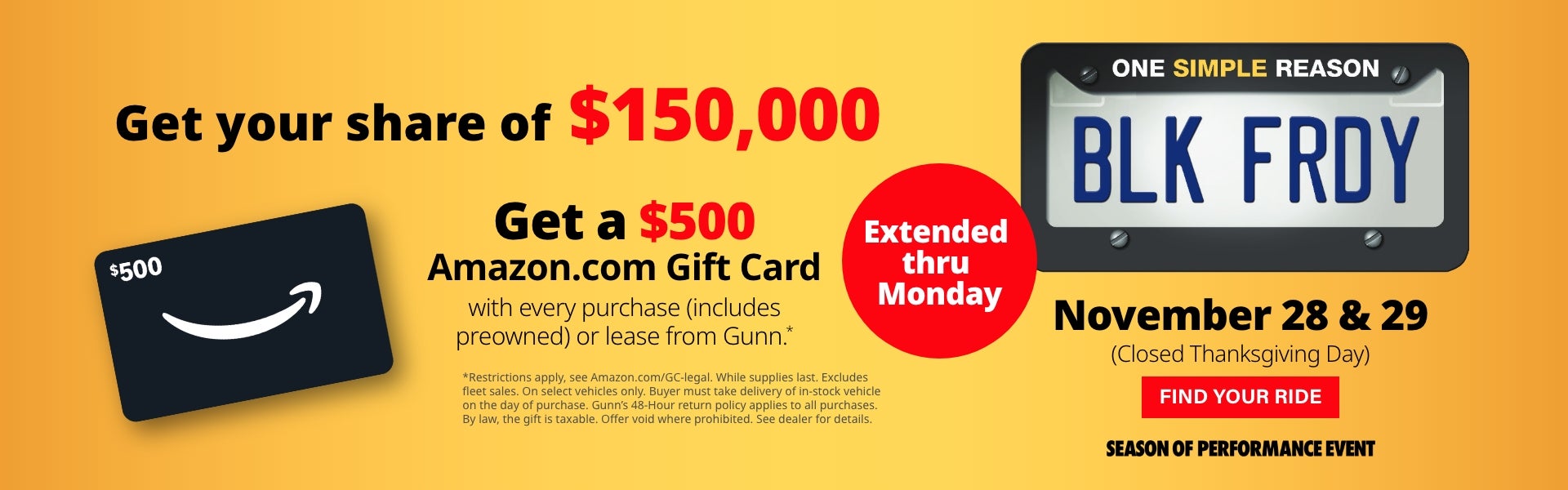 Gunn Acura Cyber Monday banner